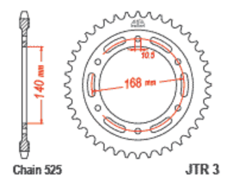 JT Sprockets - Achter Tandwiel JTR3.41 - BMW F650GS ('08-'12)