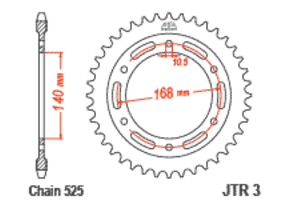 JT Sprockets - Achter Tandwiel JTR1876.46 - Yamaha Tenere 700