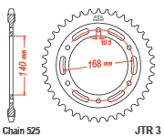 JT Sprockets - Achter Tandwiel  JTR1876.46 - Yamaha Tenere 700