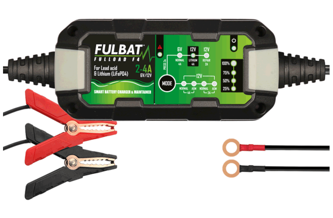 Fulbat FULLOAD F4 Automatic Battery Charger & Maintainer 6V/12V – 2A/4A