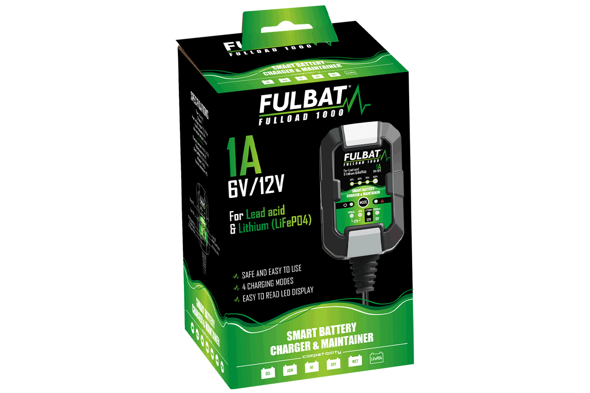 Fulbat FULLOAD 1000  Battery Charger & Maintainer 6V/12V - 1A