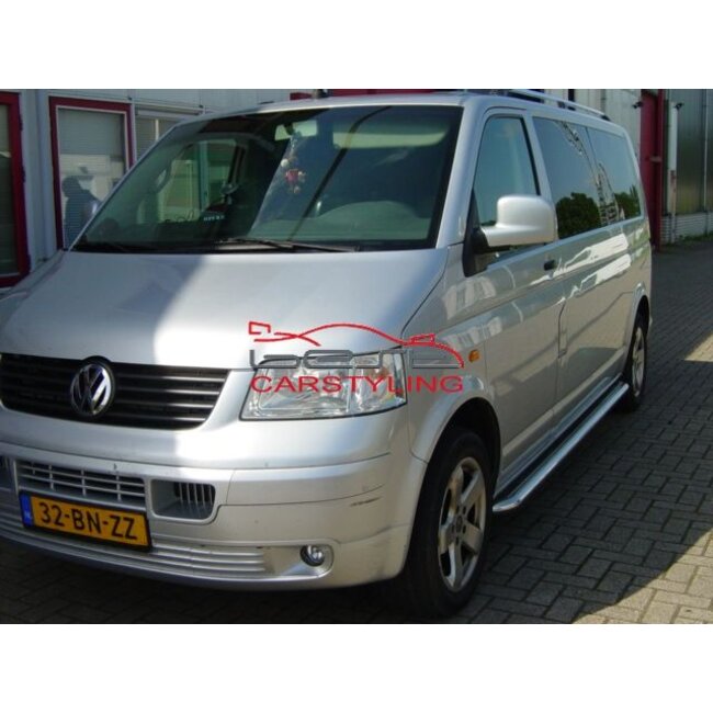 VW T5 Sidebars buis 60 mm met RVS trede (set van 2 stuks)