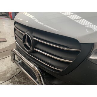 Mercedes-Benz Chrome grille lijsten voorgrill MB Sprinter W907 RVS 5 delig vanaf 2018