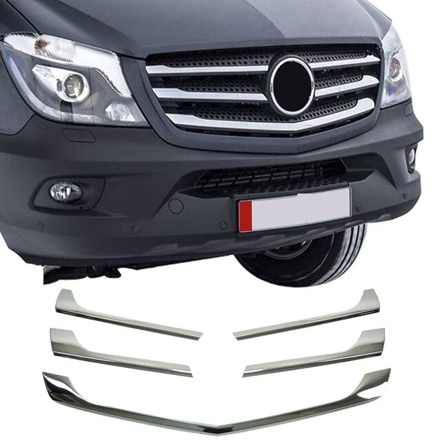 Mercedes-Benz Chrome grille lijsten voorgrill MB Sprinter W906 FL 5 delig