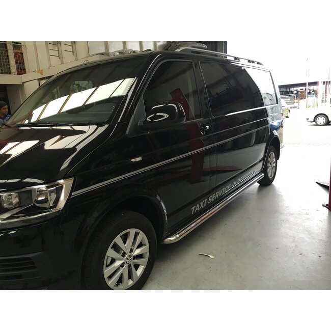 VW T5 Sidebars buis 60 mm met RVS trede (set van 2 stuks)