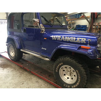 Jeep Wrangler YJ Sidebars RVS plaat