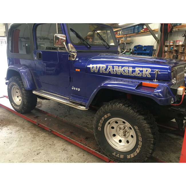 Jeep Wrangler YJ Sidebars RVS plaat