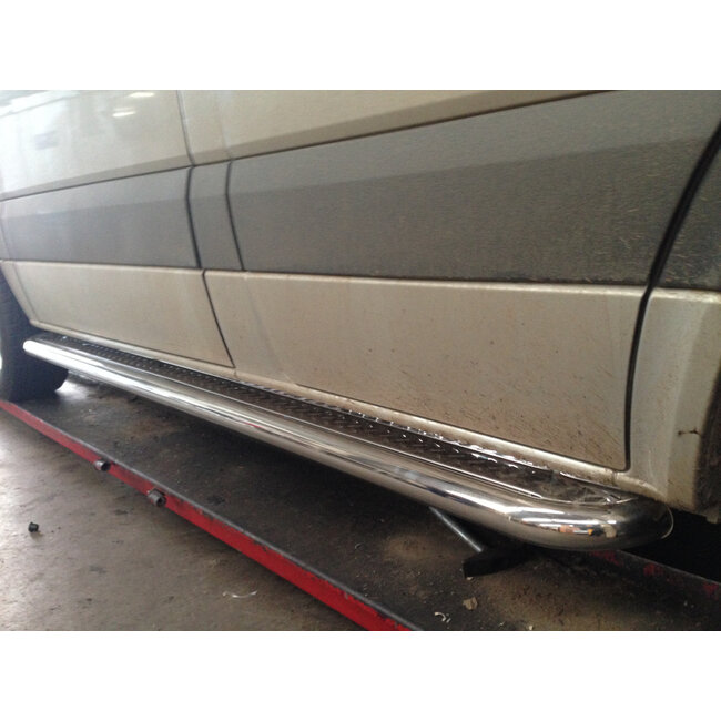 Mercedes-Benz Sprinter W906 Sidebars met RVS trede L3/L4