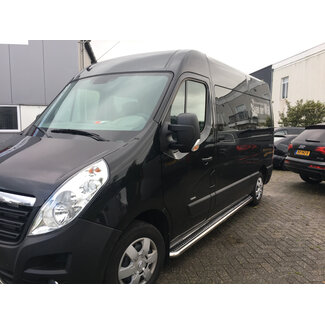 Opel Movano B Sidebars met rvs plaat L2