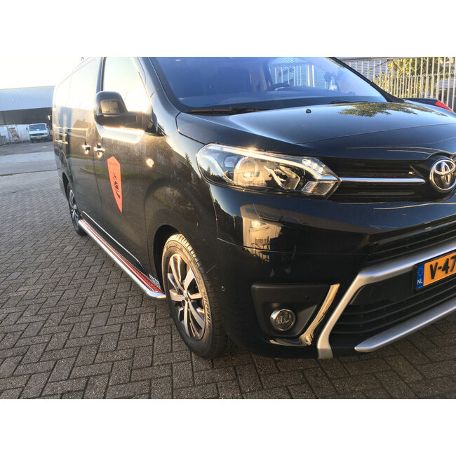 Toyota Proace Opel Vivaro Sidebars met RVS trede L1