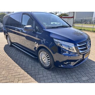 Mercedes-Benz Vito W639 W447 Sidebars met RVS trede Zwart gepoedercoat
