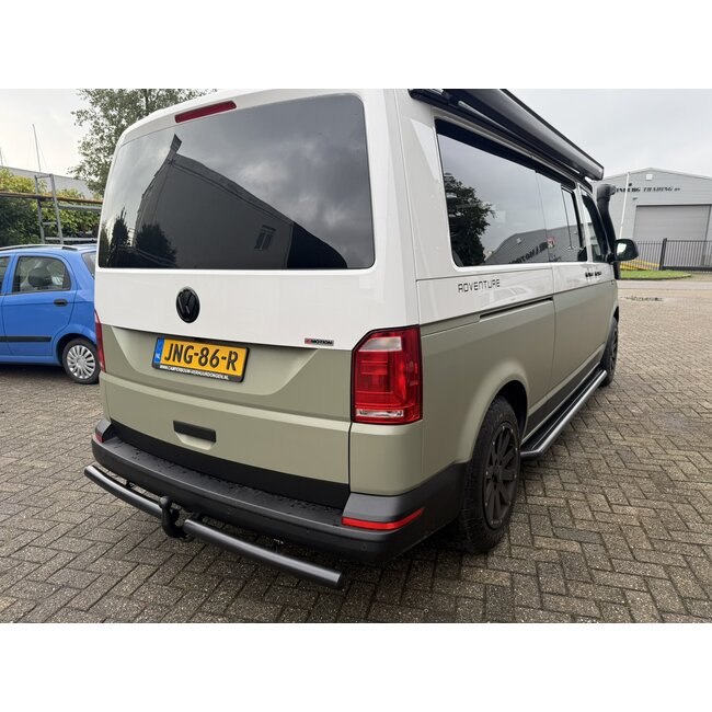 VW T5 T6 Sidebars buis 60 mm met RVS trede Zwart gepoedercoat