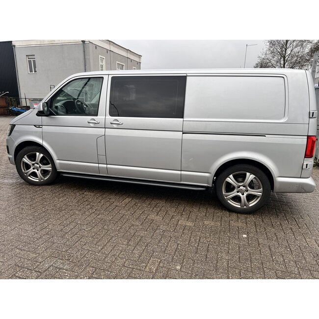 VW T5 T6 Sidebars buis 60 mm met RVS trede Zwart gepoedercoat