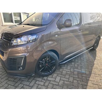 Peugeot Expert Citroen Jumpy Sidebars met RVS trede L2/L3 Zwart Gepoedercoat