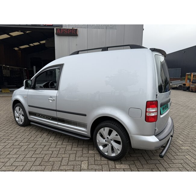 VW Caddy 2003-2019 Sidebars met rvs trede Zwart gepoedercoat