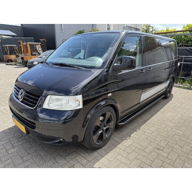 VW T5 T6 Sidebars buis 60 mm met RVS trede Zwart gepoedercoat