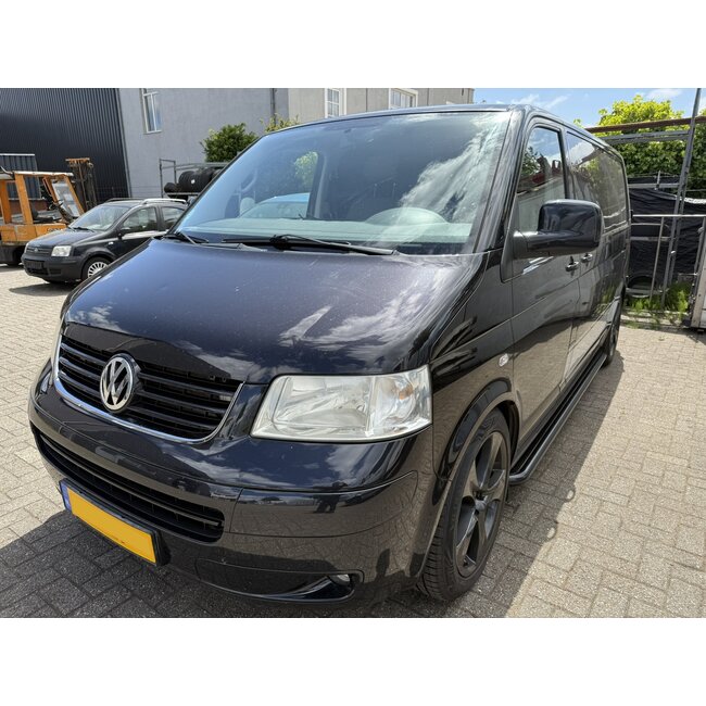 VW T5 T6 Sidebars buis 60 mm met RVS trede Zwart gepoedercoat