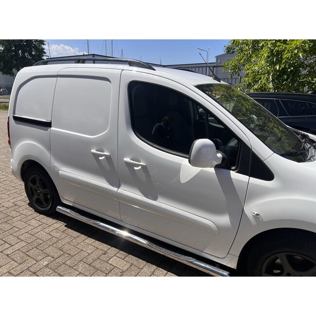 Peugeot Partner 2008-2018 Dakrails Gebogen Aluminium Zwart