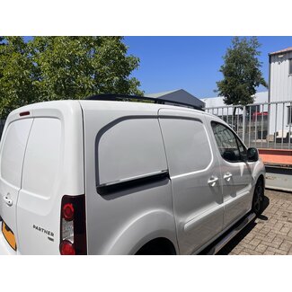 Peugeot Partner 2008-2018 Dakrails Gebogen Aluminium Zwart