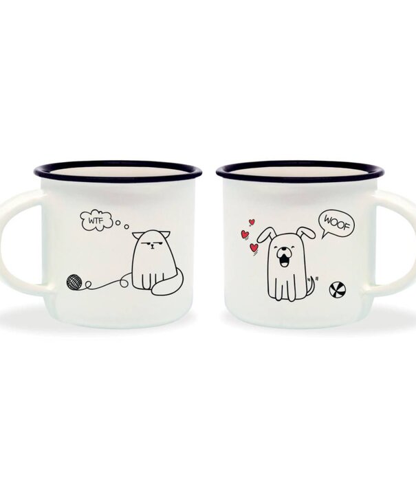 Legami espresso mugs - dog & cat