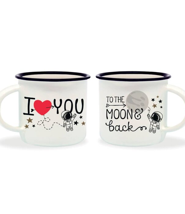 Legami espresso drinking cups - to the moon and back