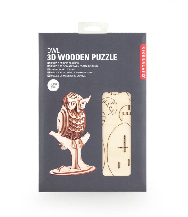 Kikkerland 3D houten puzzel - uil