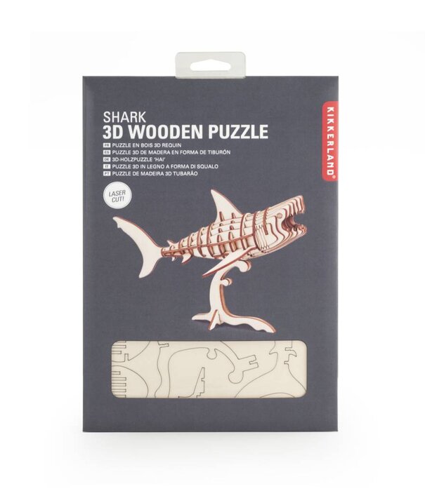 Kikkerland 3D houten puzzel - haai