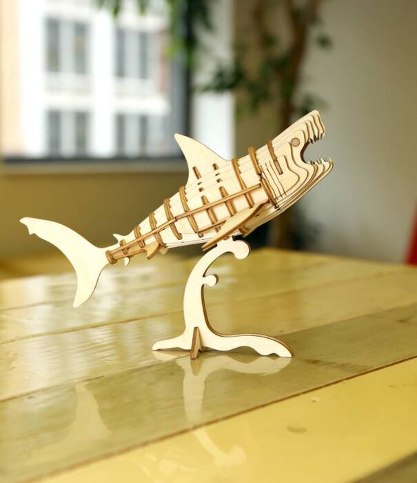 Kikkerland 3D wooden puzzle - shark
