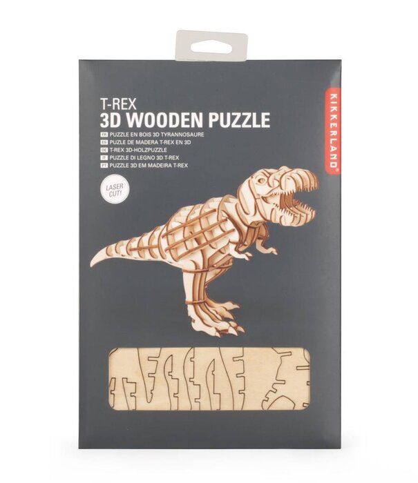 Kikkerland 3D wooden puzzle - T-rex