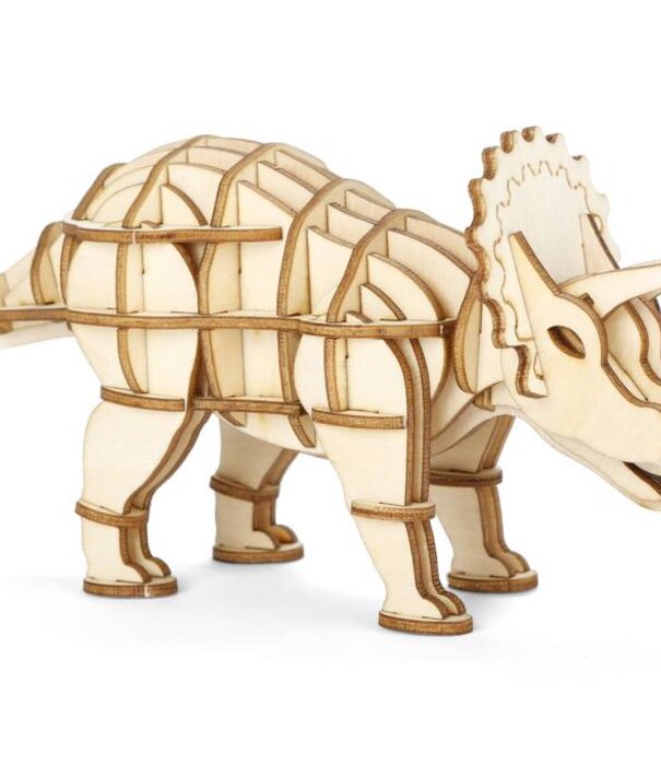 Kikkerland 3D wooden puzzle - triceratops