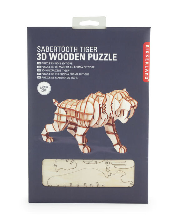 Kikkerland 3D wooden puzzle - tiger