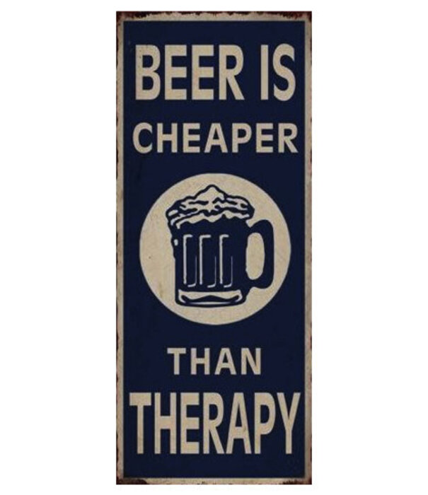 Jelly Jazz sign - beer is cheaper than therapy