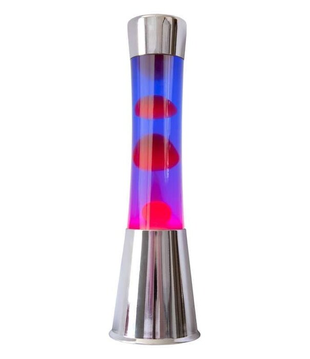 Fisura lava lamp - chrome base/red lava/purple liquid