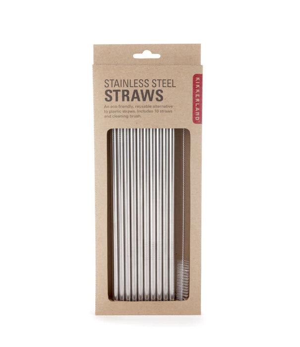 Kikkerland reusable straws - stainless steel