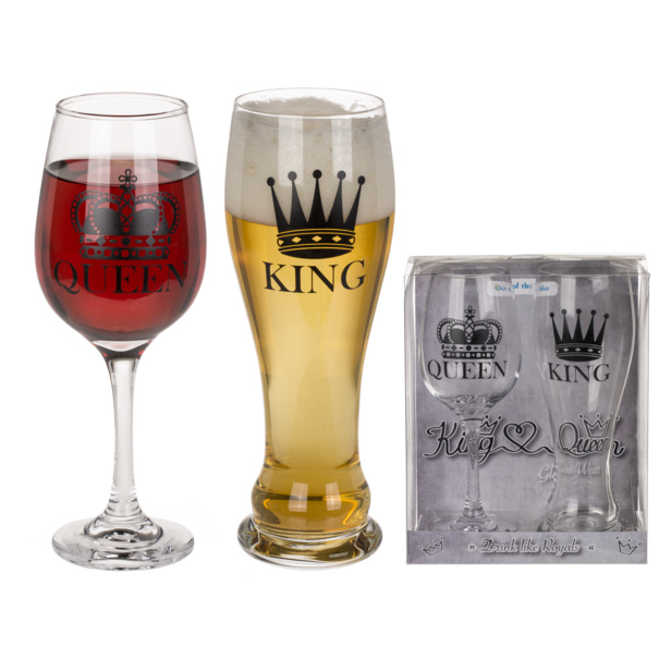 Jelly Jazz drinking glasses - king & queen