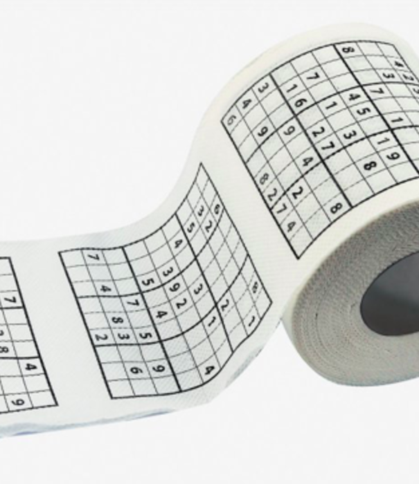 Sudoku Lot de 2 rouleaux de papier toilette avec 20 sudokus différents à  nouer Décoration de toilette pour jubilé Motif papier amusant de toilette