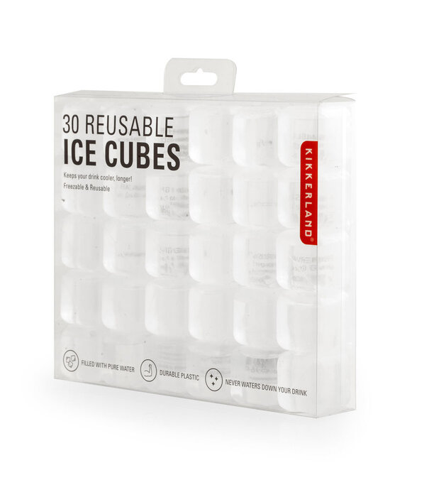 Kikkerland reusable ice cubes - squared transparent (30pcs)