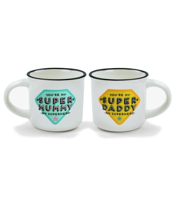 Legami espresso mugs - super mummy & super daddy