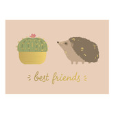 postcard - best friends (hedgehog)