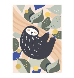 Jelly Jazz postcard - sloth