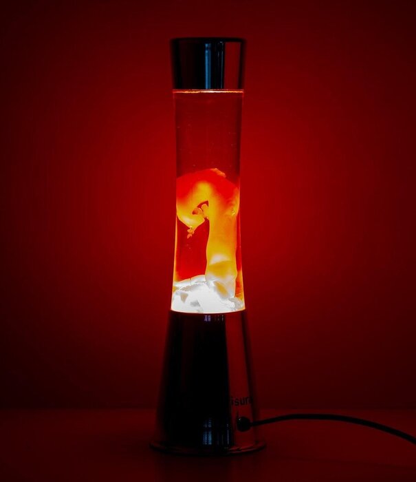 Fisura lava lamp - chrome base/red lava