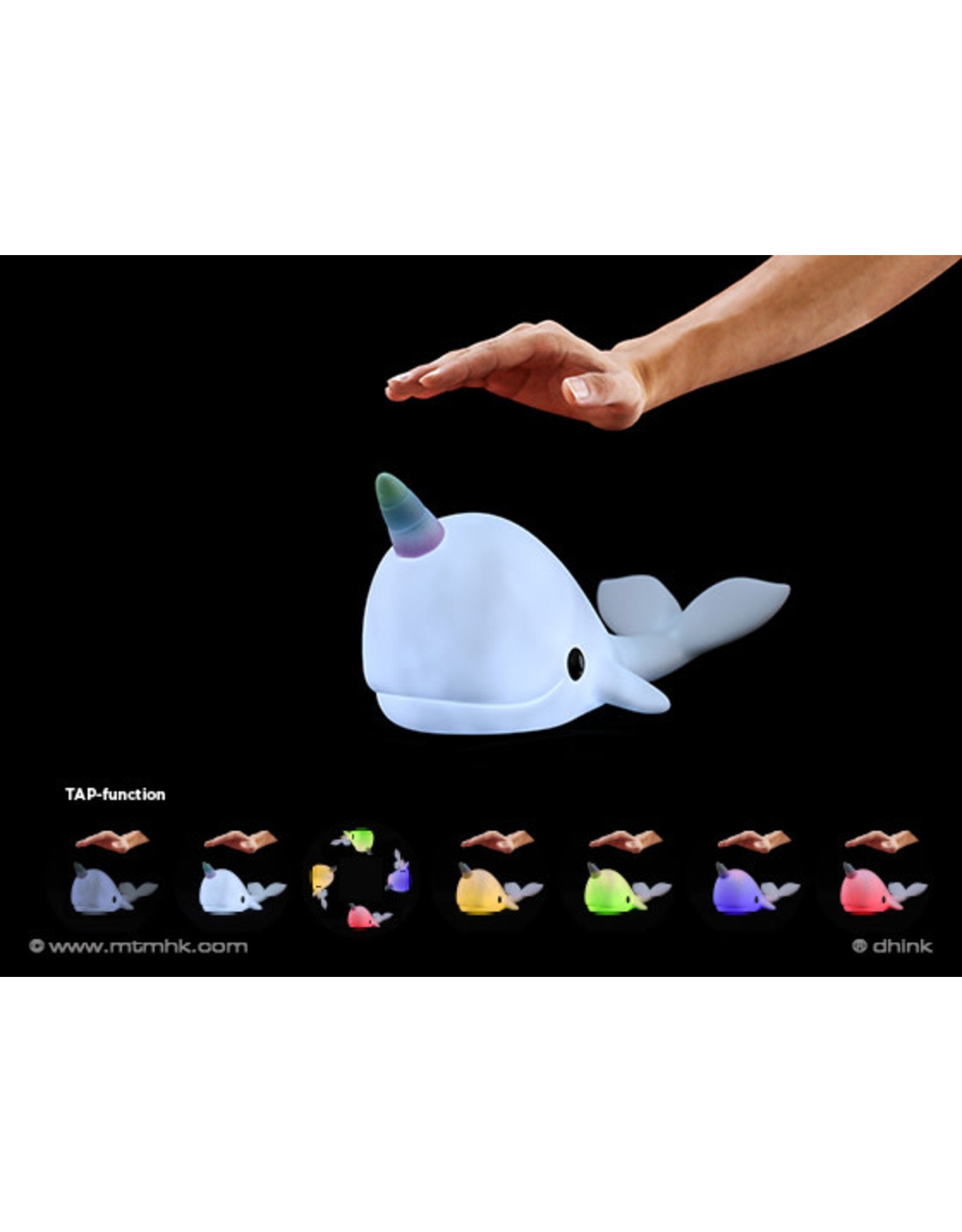 Jelly Jazz rechargeable night light - narwhal