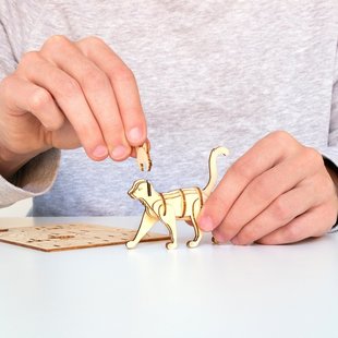 3D wooden puzzle - cat