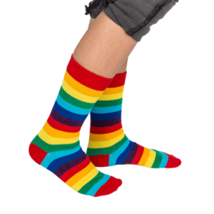 sokken - regenboog in blik (39-46)