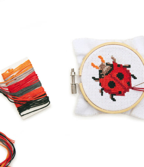 Kikkerland mini cross stitch embroidery kit - ladybug