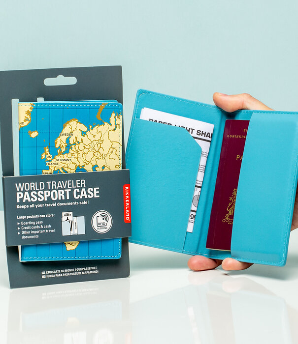 Kikkerland passport cover - world map