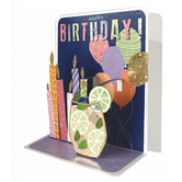 birthday card - pop up - candles & balloons
