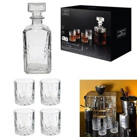 set whiskey decanter & 4 glasses