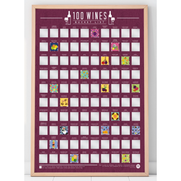Gift Republic scratch poster - 100 wines