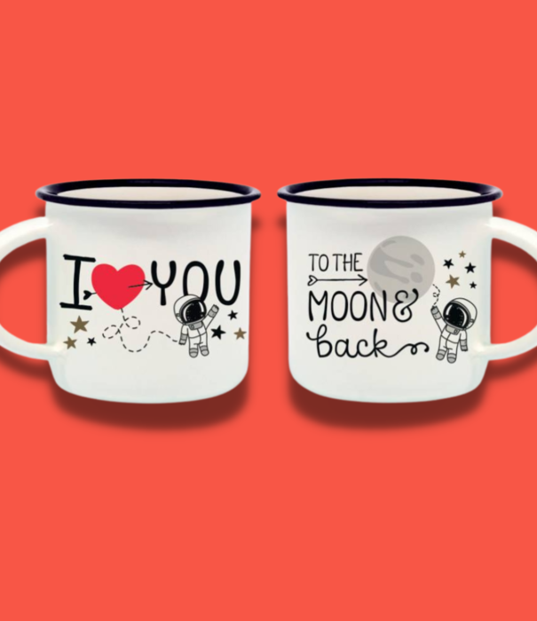 Legami espresso drinking cups - to the moon and back